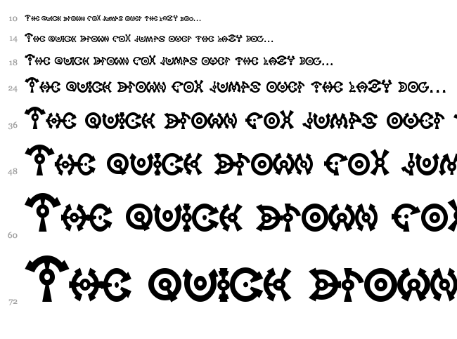 On Target font waterfall